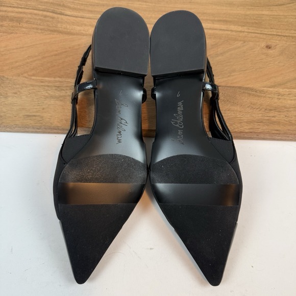 New Womens Sam Edelman Cecelia Black‎ Slingback Pointed Flats Shoes Size 7 M - Picture 7 of 8